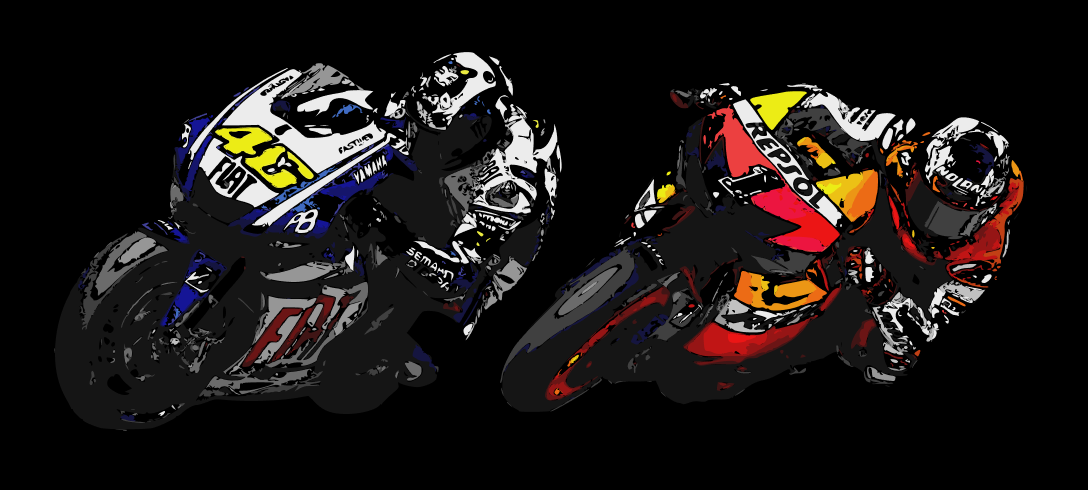 Valentino Rossi and Casey Stoner